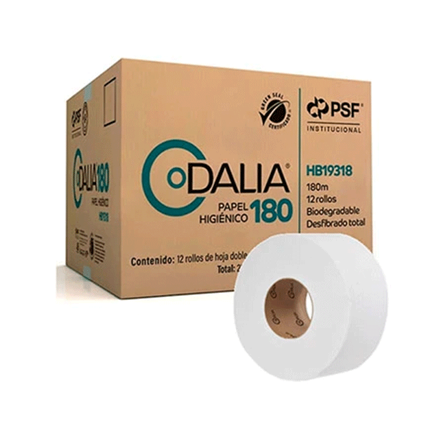 Papel Higiénico de 180m Dalia  (caja con 12 rollos)