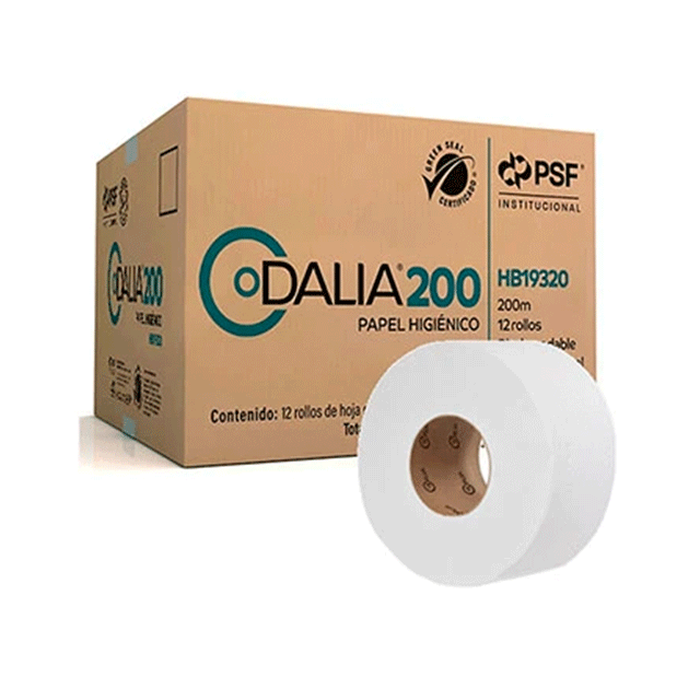 Papel Higiénico de 200m Dalia (caja con 12 rollos)