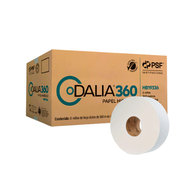Papel Higiénico de 360m Dalia (caja con 6 rollos)