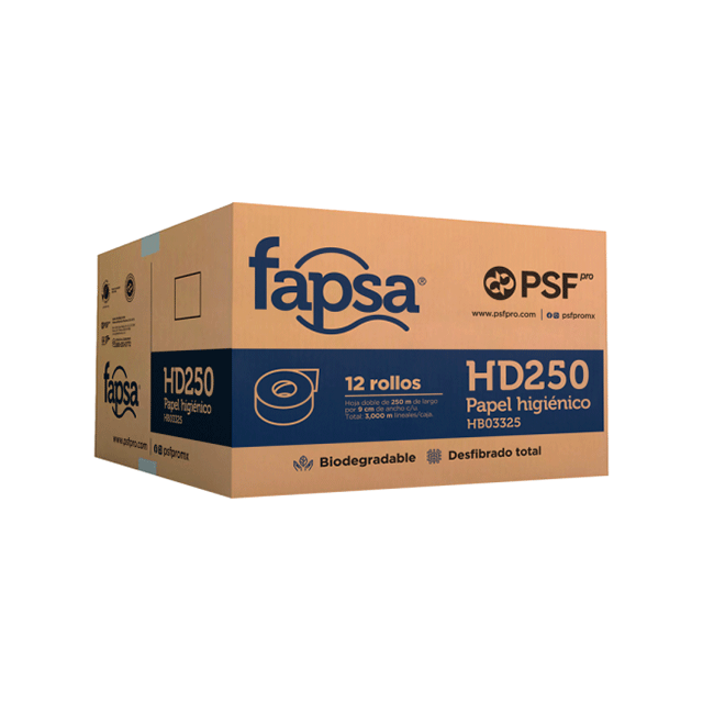 Papel Higiénico de 250m Fapsa (caja con 12 rollos)