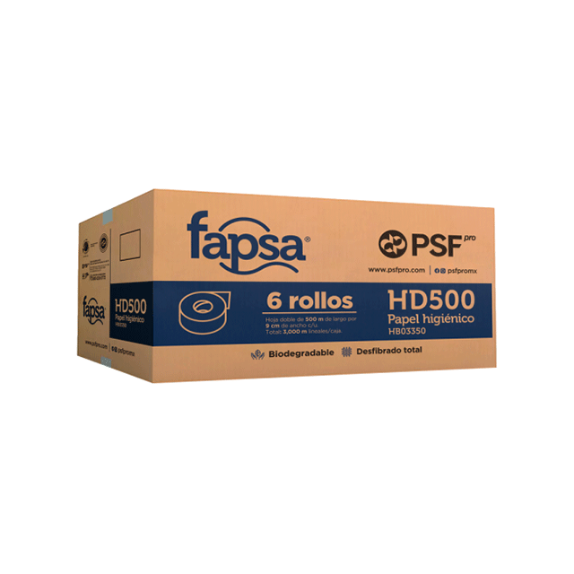 Papel Higiénico de 500m Fapsa (caja con 6 rollos)