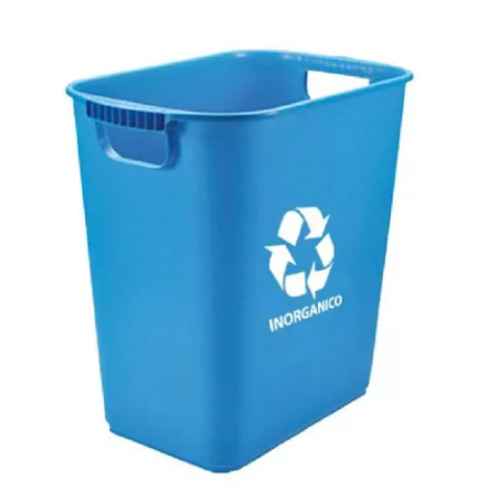 Bote para basura rectangular jumbo de 26 lt con impresión sin tapa Sablón