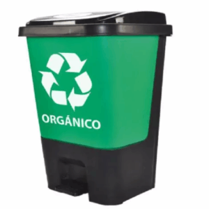 Bote para basura con pedal de 17 lt con impresión de "organico"