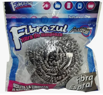 Fibra espiral de acero inoxidable fibrazul paquete de 12 pzs