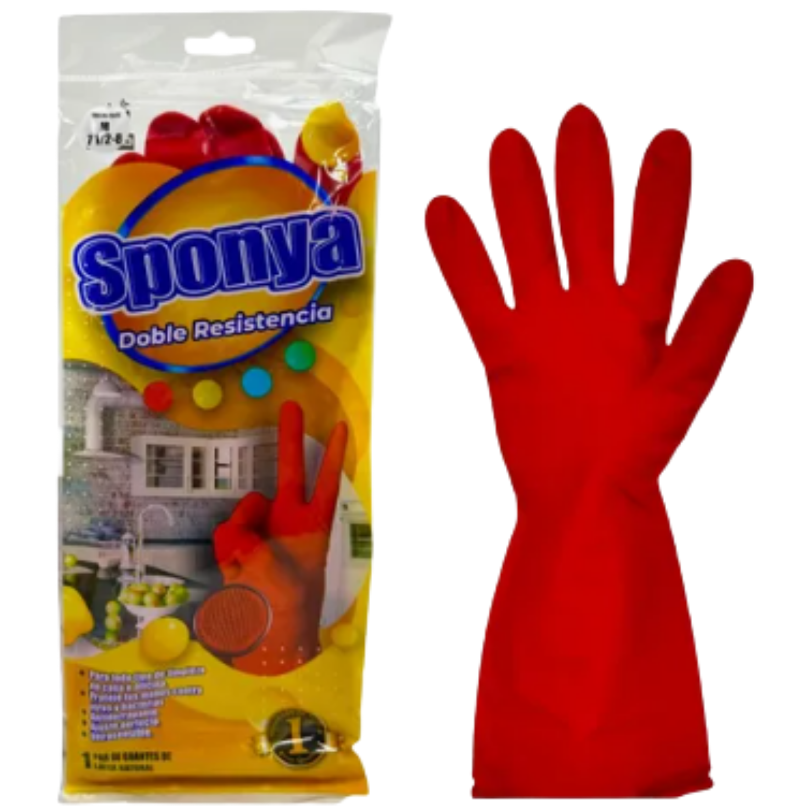 Guante Sponya latex doble resistencia
