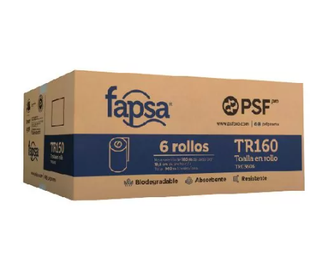 Toalla en rollo Fapsa 6 rollos de 160 mts